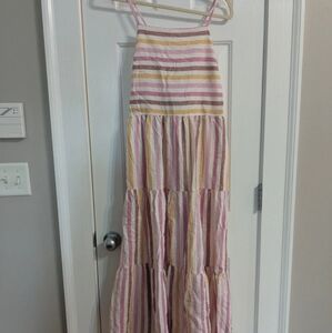 Strappy Gap linen striped long dress